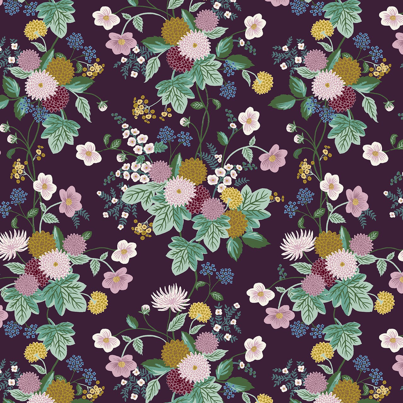 Dahlia in Aubergine (rp1600-au1) | Dahlia | Rifle Paper Co | Cotton+Steel